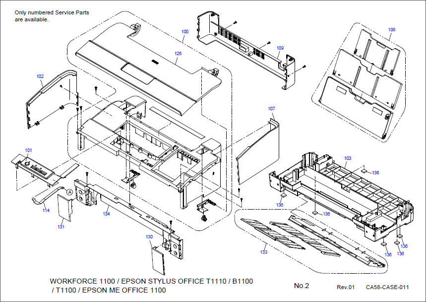 Epson Stylus Office T1110 B1100 T1100 1100 Parts Manual-2 Epson Stylus Office T1110 B1100 T1100 1100 Parts Manual-2